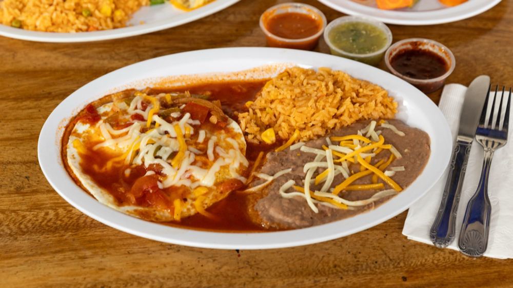 Chilaquiles Rojos o Verdes at El Pueblo Mexican Food